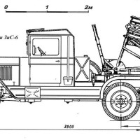 Реактивная установка БМ-8-36 на шасси ЗИС-6