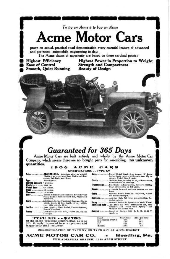 1906. Acme Type XV Touring Car