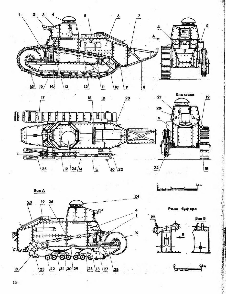1920. Русский Рено (Renault FT) - легкий танк