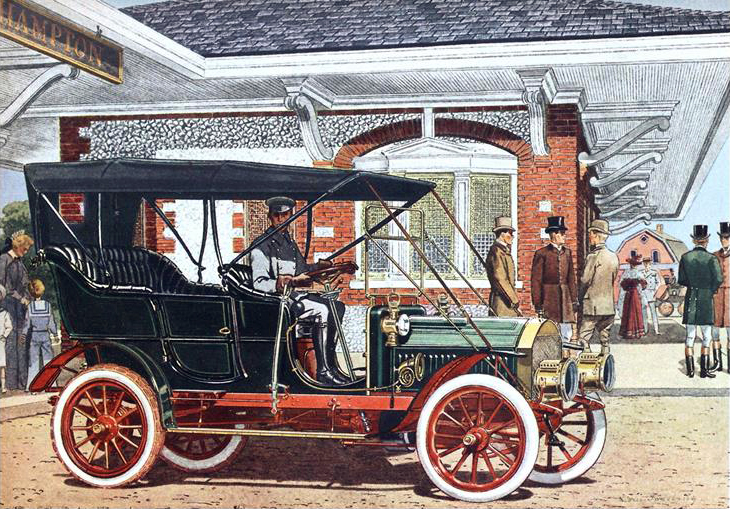 1905 Pierce Great Arrow 4 cyl., 28-32 H.P. Touring Car - Illustrated by Leslie Saalburg