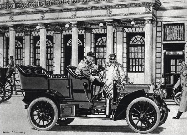 1907 Locomobile 2 cyl., 20 H.P. Tonneau - Illustrated by Leslie Saalburg