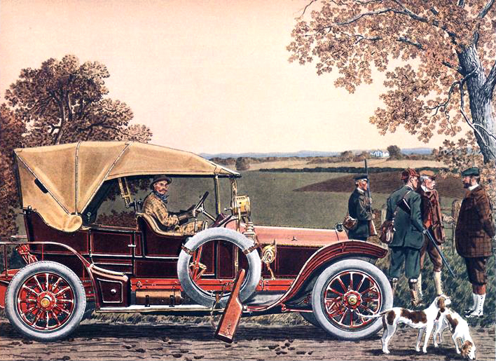 1909 Mercedes 4 cyl., 45 H.P. Touring Car - Illustrated by Leslie Saalburg