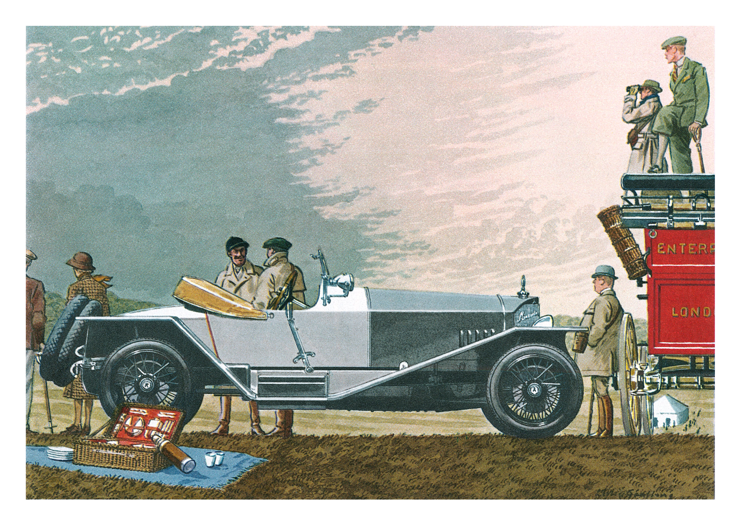 1923 Mercedes Runabout - Illustrated by Leslie Saalburg