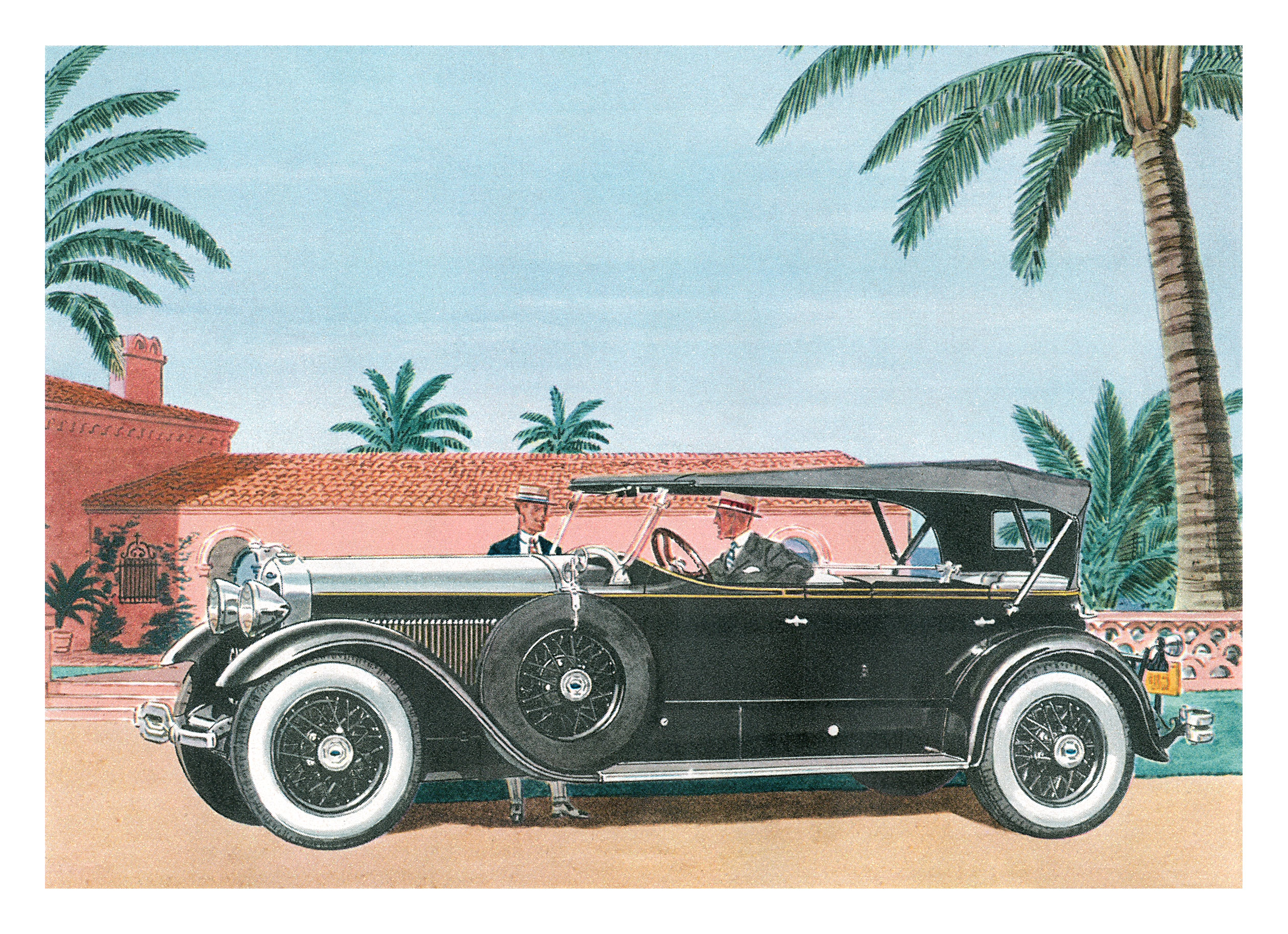 1929 Lincoln Sport Phaeton - Illustrated by Leslie Saalburg