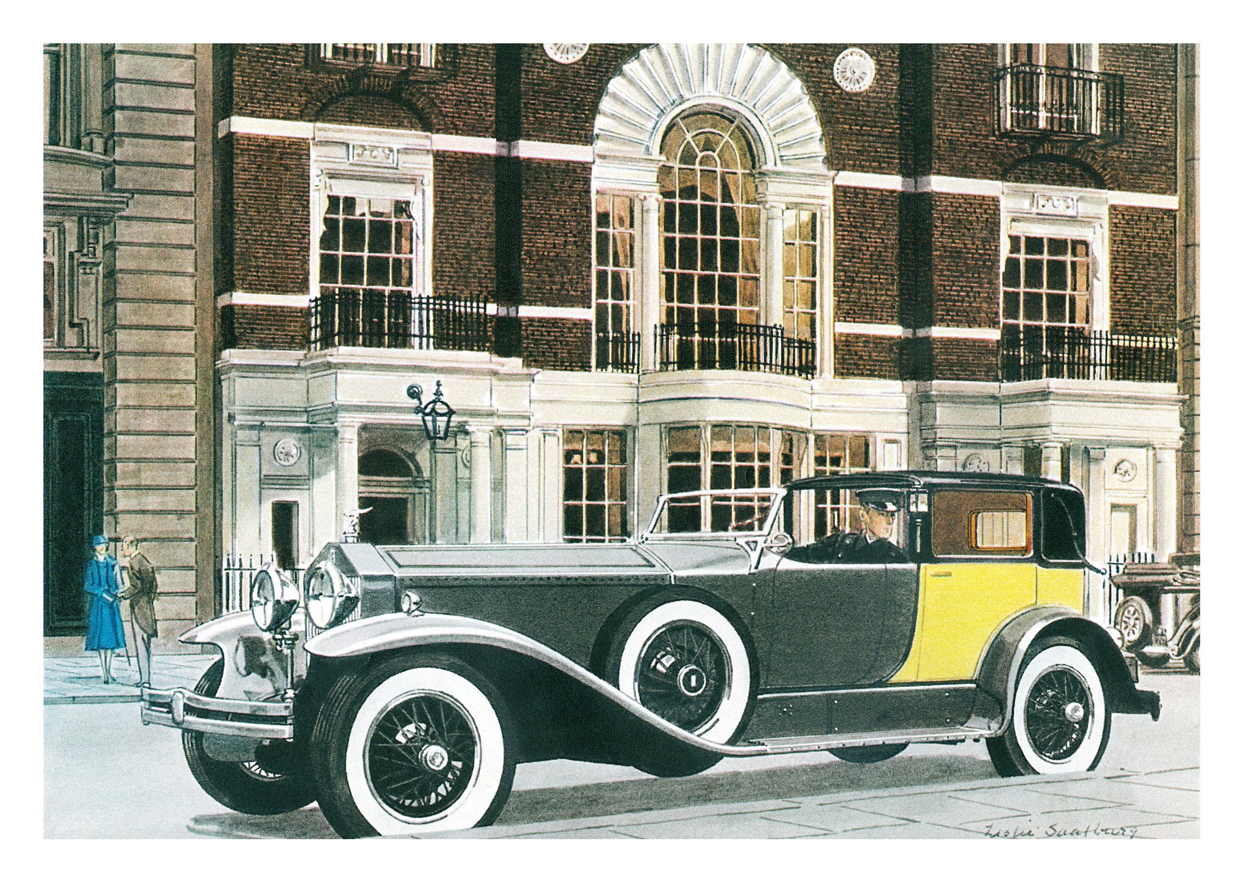 1930 Rolls Royce Phantom Springfield Riviera Brougham - Illustrated by Leslie Saalburg