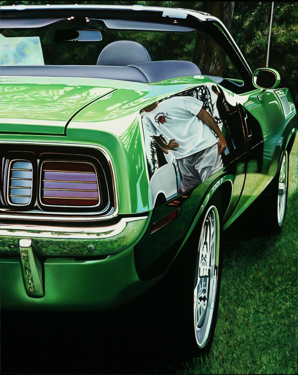 Classic-muscle-cars-paintings-by-Cheryl-Kelley-5-Green-HemiCuda (Копировать)