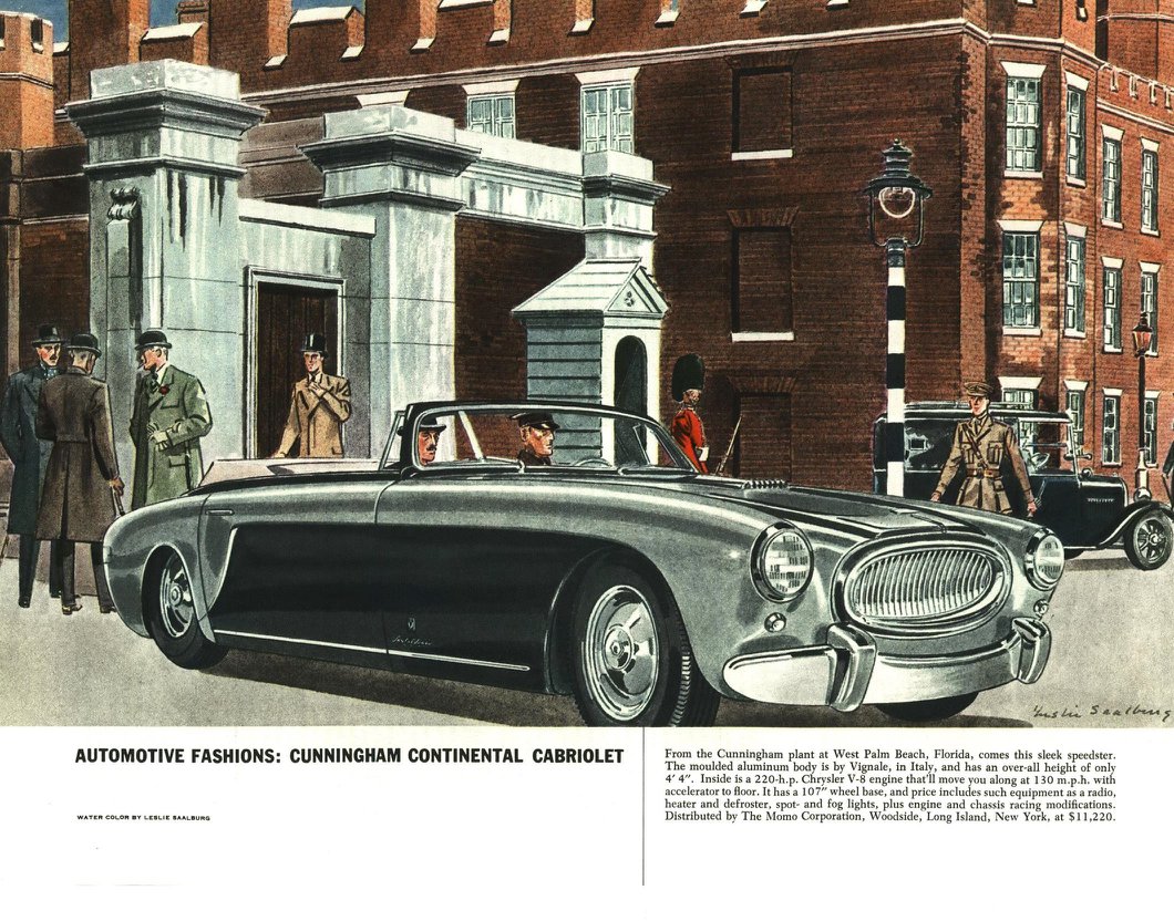 Cunningham Continental Cabriolet - Illustrated By Leslie Saalburg