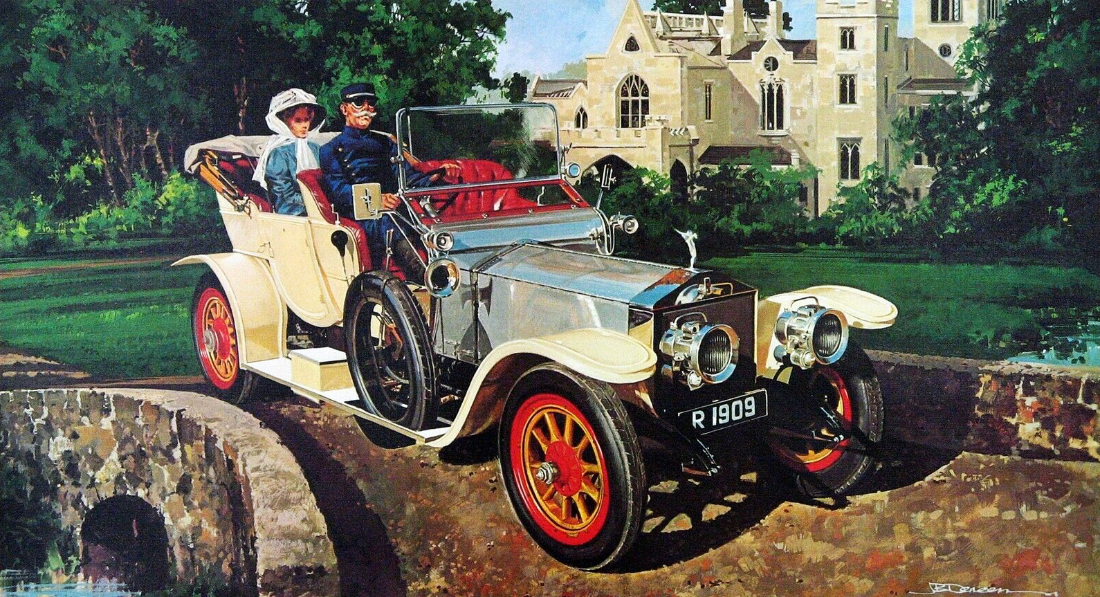 1909. Rolls-Royce Silver Ghost. Illustrated by James B. Deneen