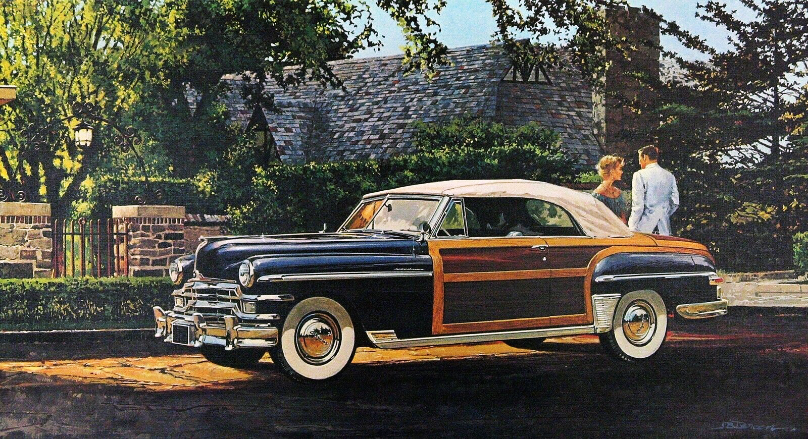 1949. Chrysler Town & Country Convertible. иллюстрированный Джеймс Б. Денин