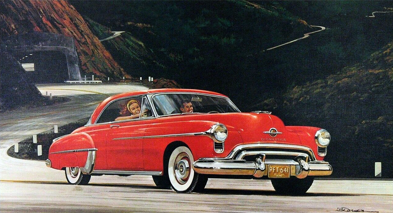 1950. Oldsmobile 88 Holiday Coupe. Illustrated by James B. Deneen