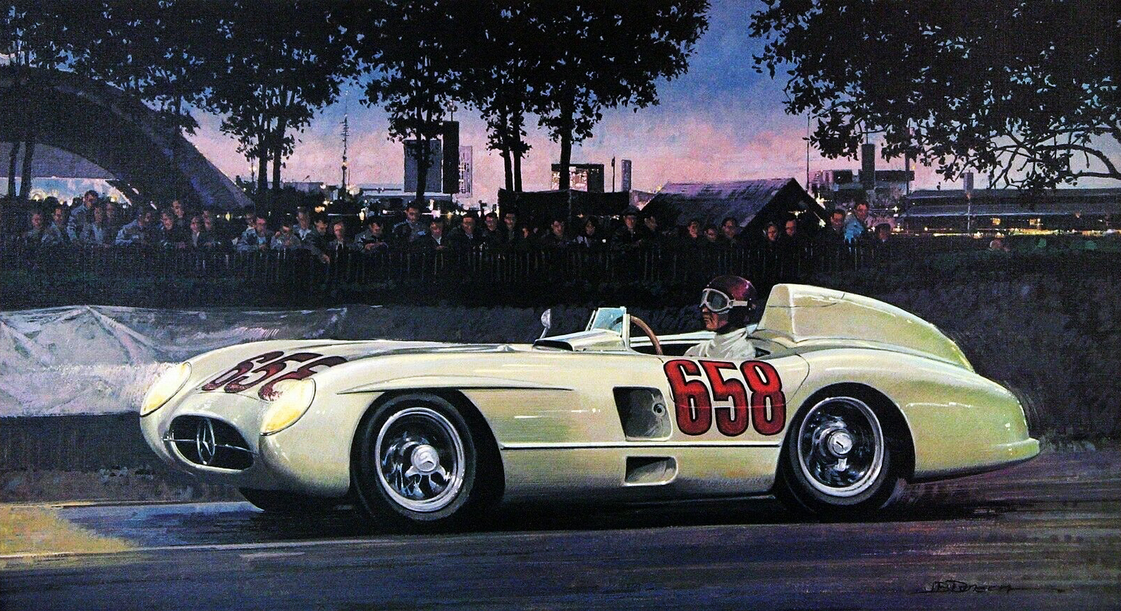 1955. Mercedes-Benz 300 SLR. Illustrated by James B. Deneen