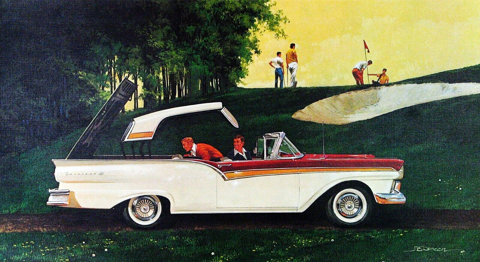 1957. Ford Skyliner. Illustrated by James B. Deneen